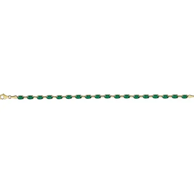 Oval Gemstone 7.25 14K Yellow Gold Bracelet