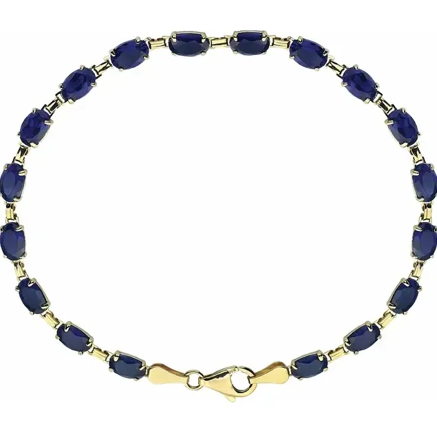 Oval Gemstone 7.25 14K Yellow Gold Bracelet