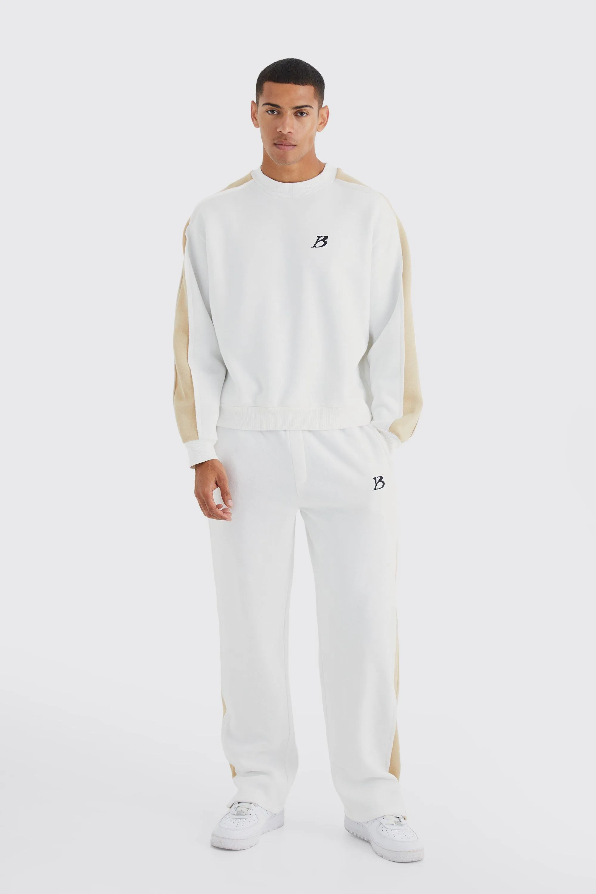 Oversized Boxy Man Split Hem Sweat Tracksuit | boohooMAN UK