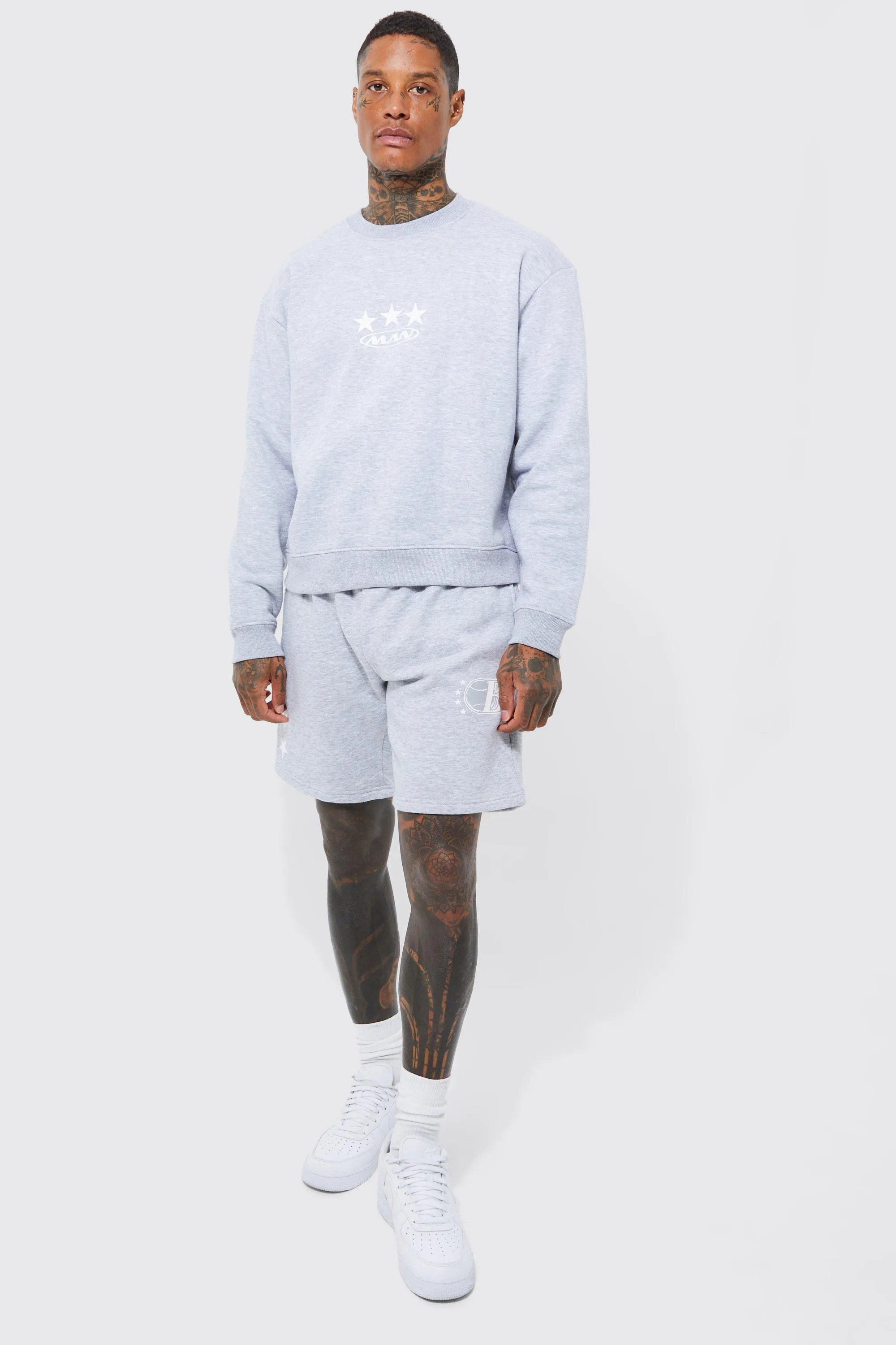 Oversized Boxy Sweatshirt Short Tracksuit