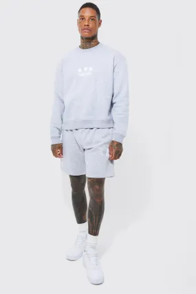 Oversized Boxy Sweatshirt Short Tracksuit