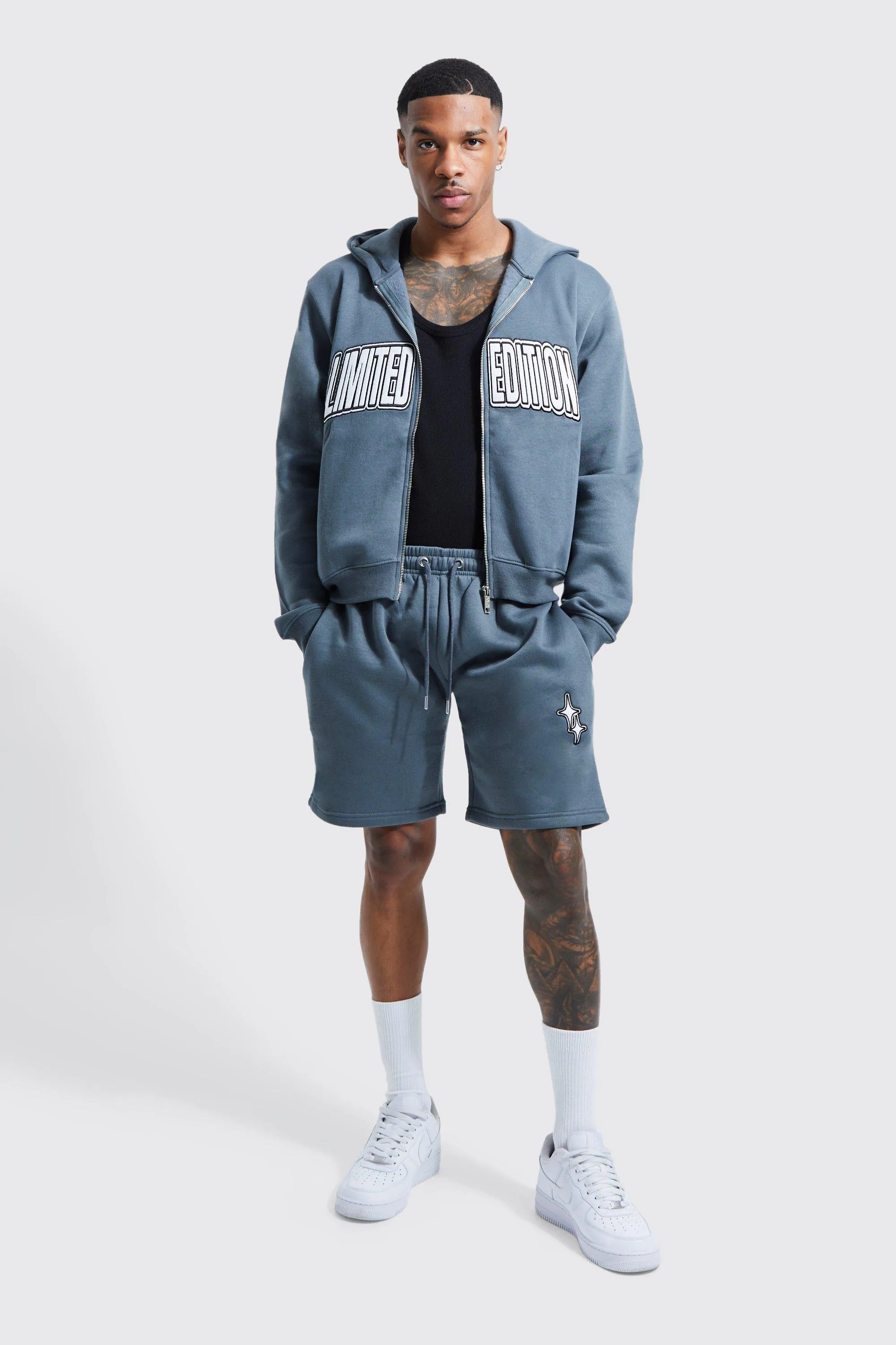 Oversized Boxy Zip Through Short Tracksuit