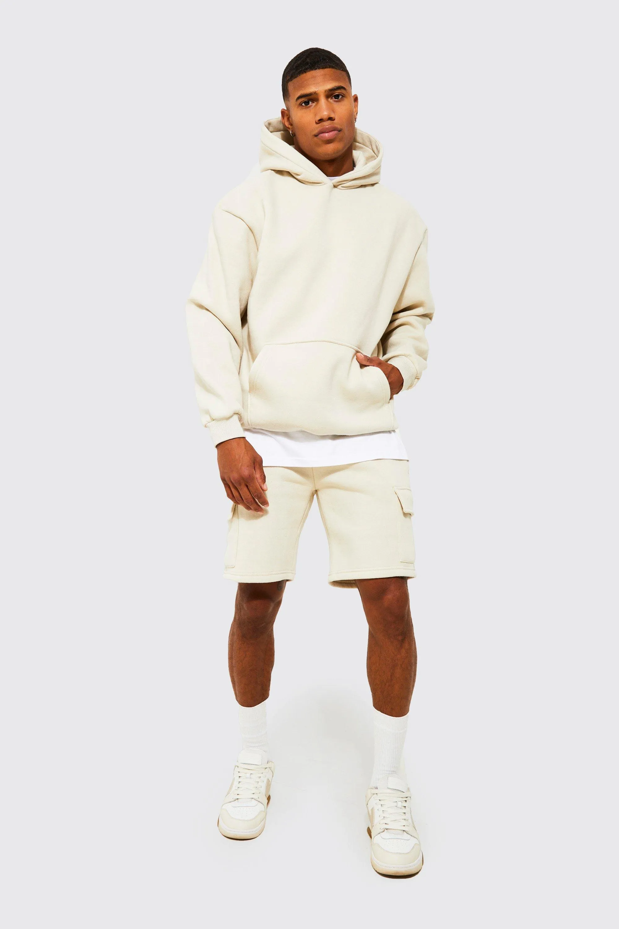 Oversized Cargo Short Hooded Tracksuit