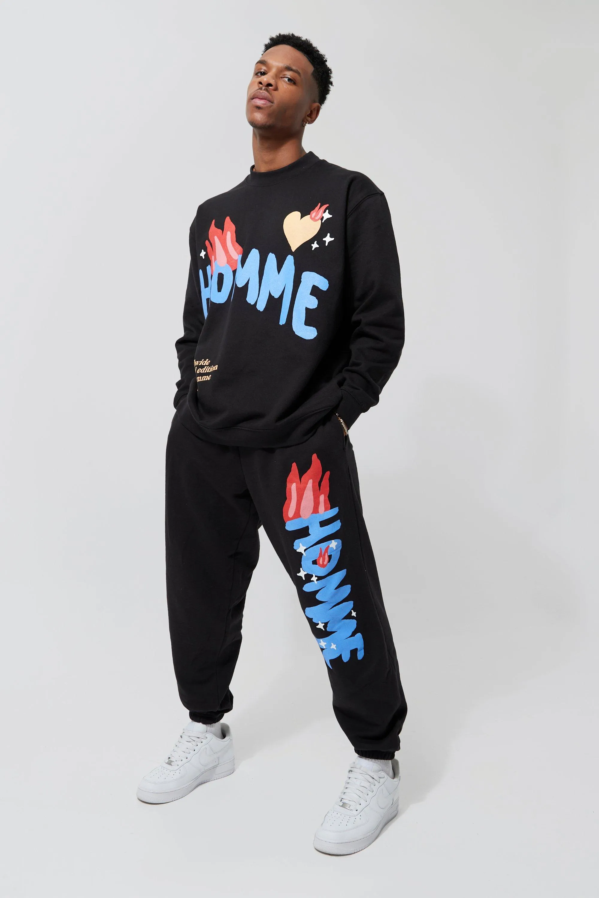 Oversized Graphic Sweatshirt Tracksuit