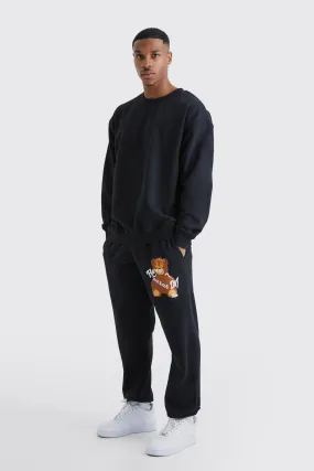 Oversized Have A Nice Day Sweat Tracksuit