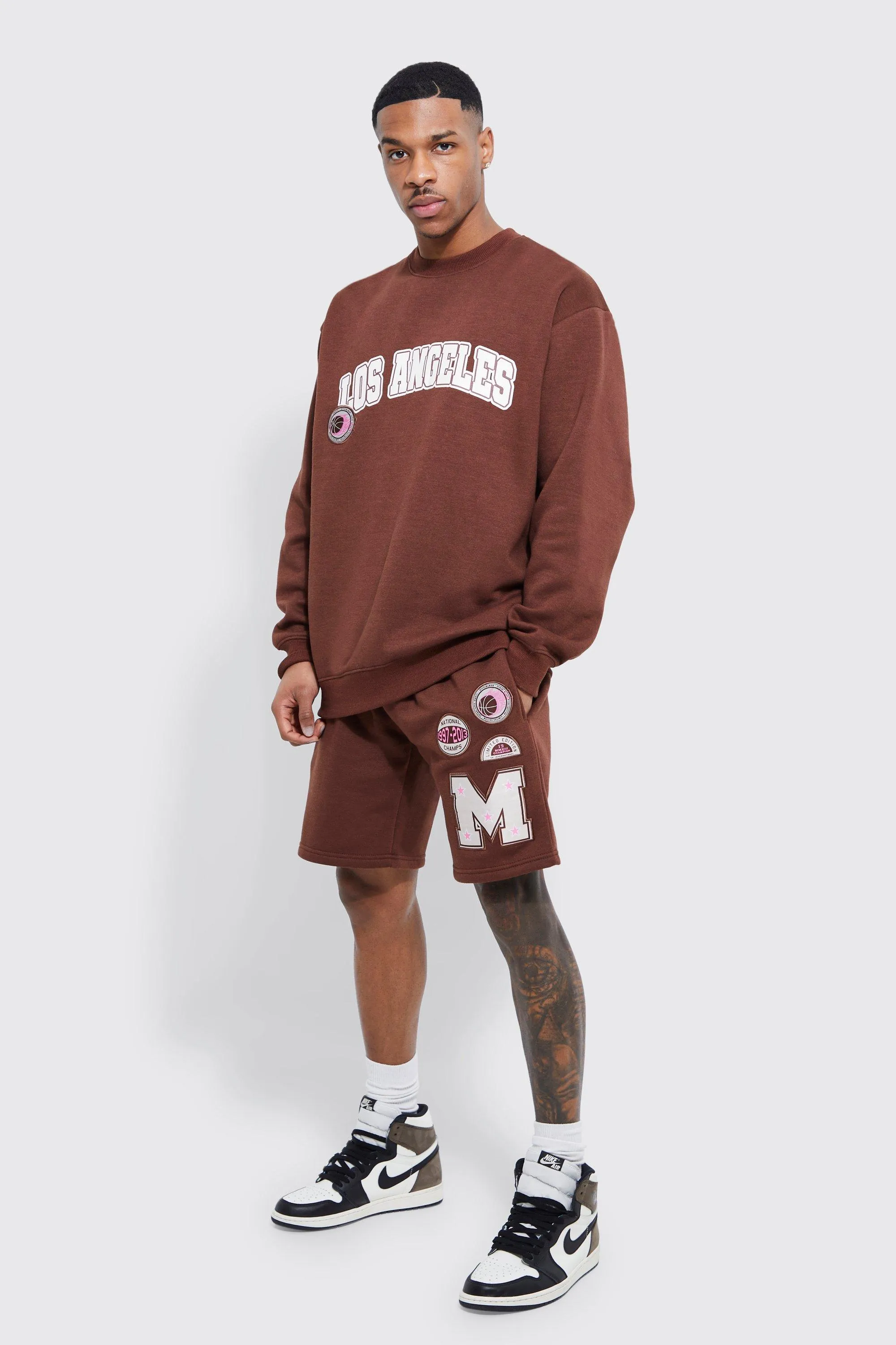 Oversized La Sweatshirt Short Tracksuit