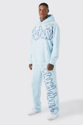 Oversized Worldwide Graffiti Print Tracksuit