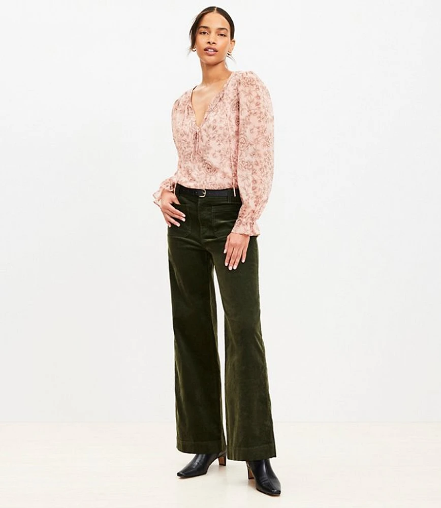 Palmer Wide Leg Pants Brushed Corduroy