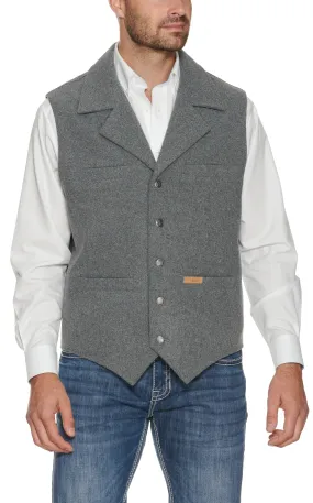 Panhandle Powder River Outfitters Men's Heather Grey Wool Vest