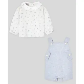 Paz Rodriguez - Baby Boy Romper & Blouse Set Glaciar, Chalk Blue