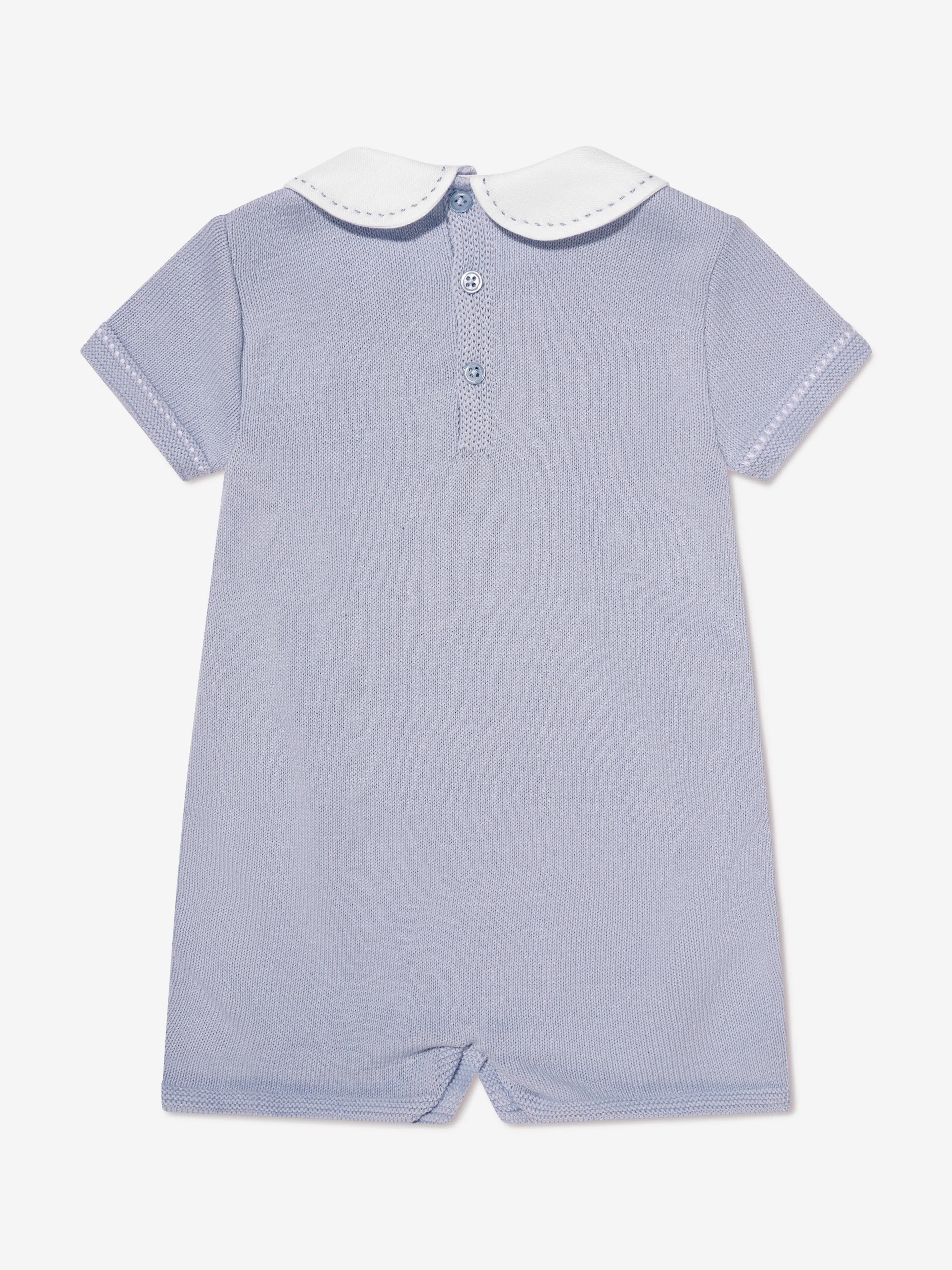 Paz Rodriguez - Baby Boys Knitted Romper in Blue | Childsplay Clothing