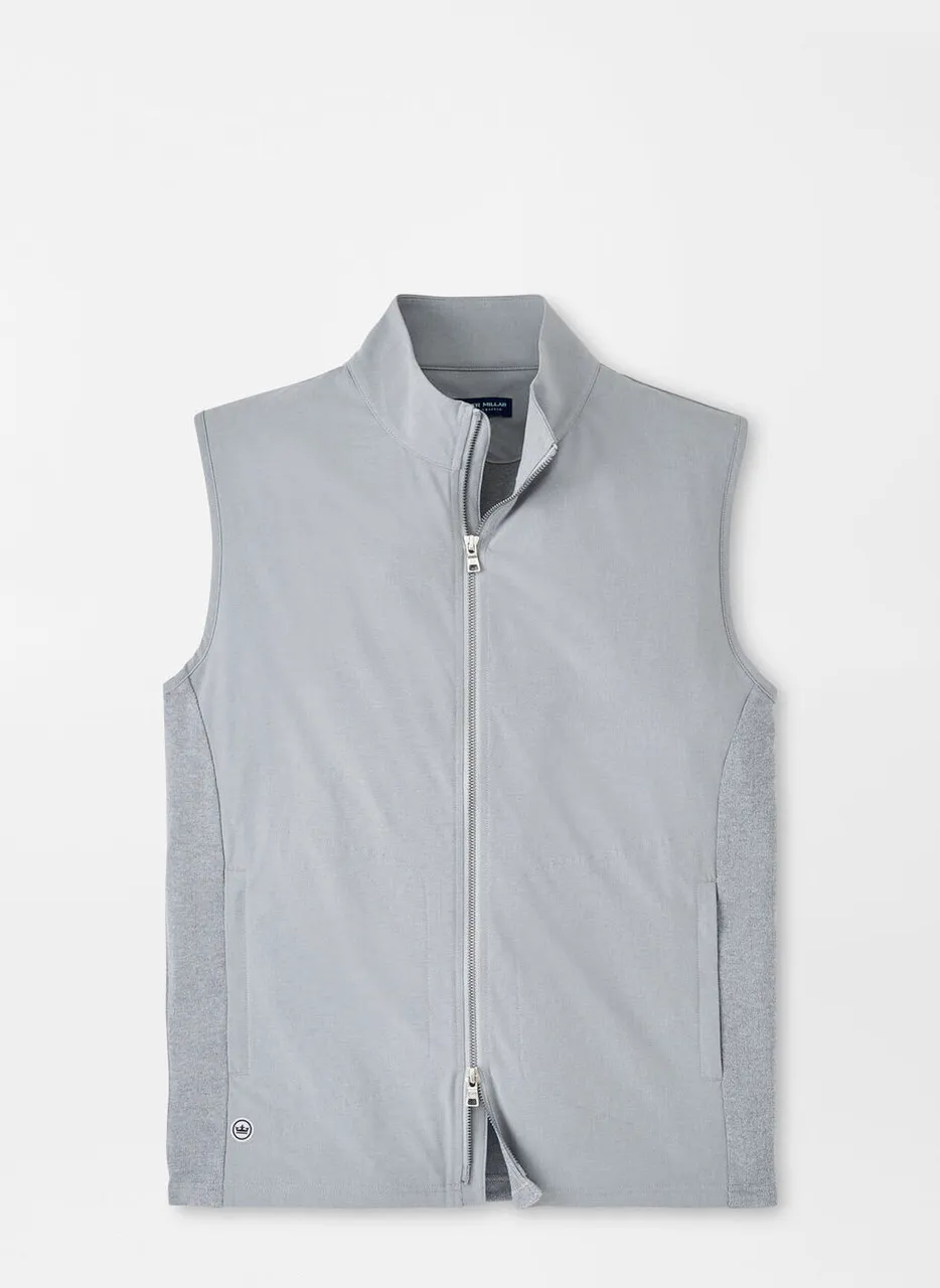 Peter Millar Solstice Performance Hybrid Full-Zip Vest: Gale Grey