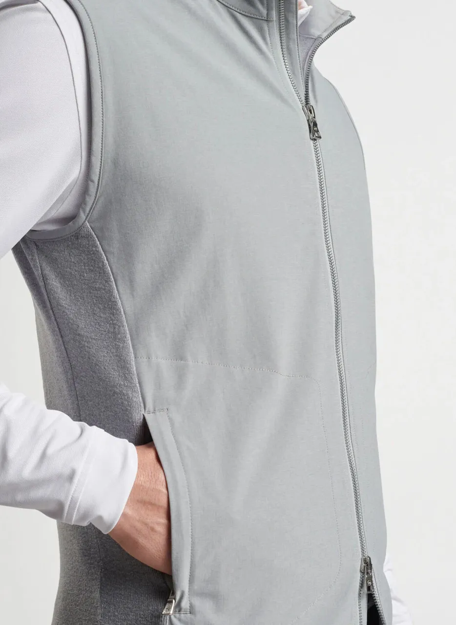 Peter Millar Solstice Performance Hybrid Full-Zip Vest: Gale Grey