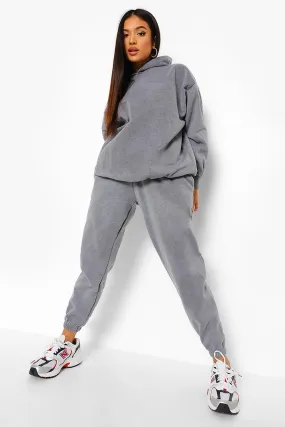 Petite Acid Wash Hoody And Jogger Tracksuit