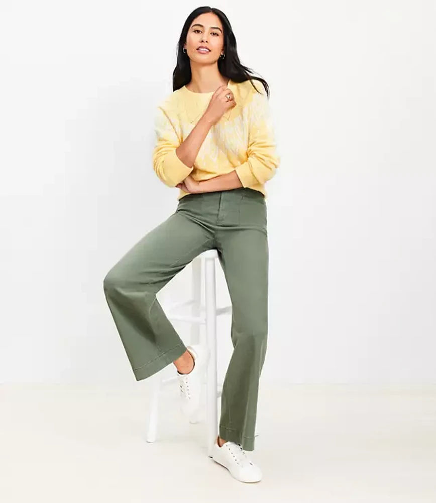 Petite Palmer Wide Leg Pants Twill