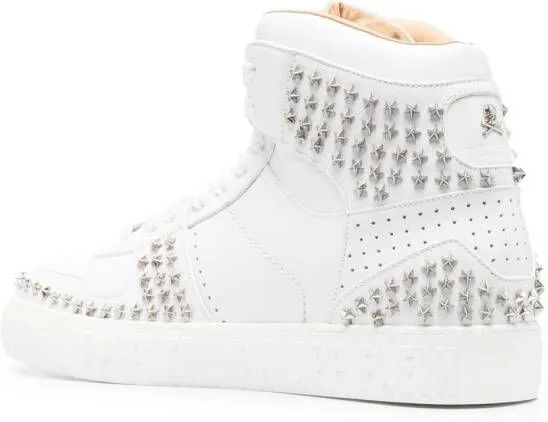 Philipp Plein Stars leather high-top sneakers White