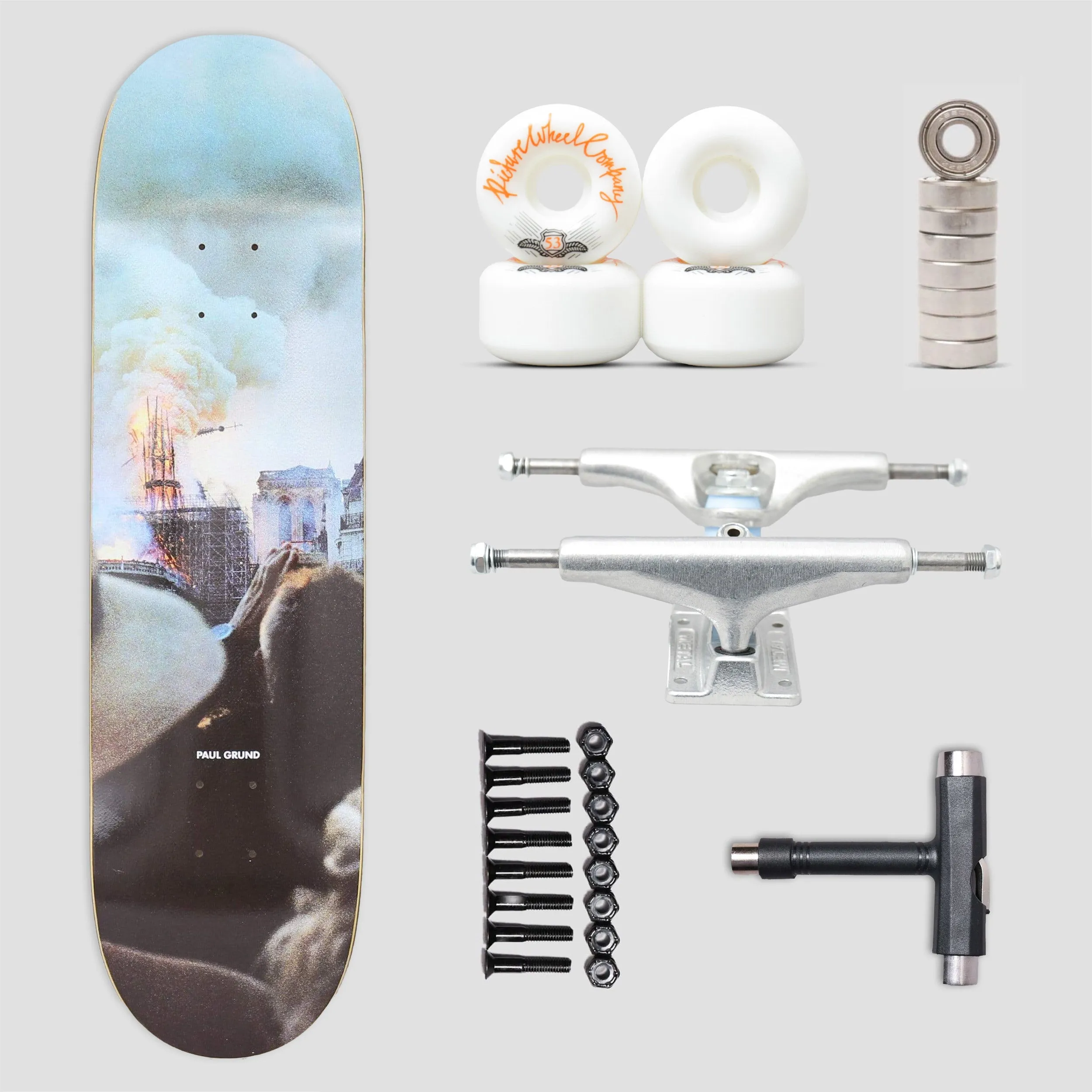 Polar 8.25 Grund Notre Dame Skateboard Complete Pack With Tool