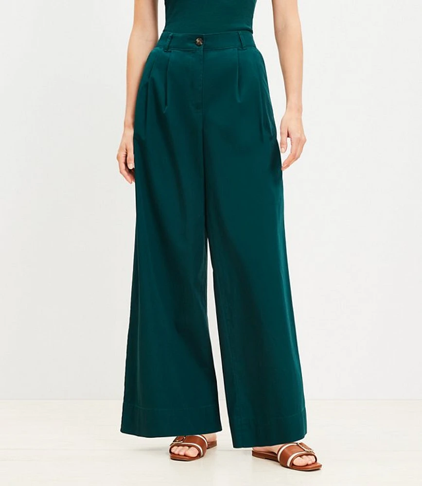 Poplin Wide Leg Pants