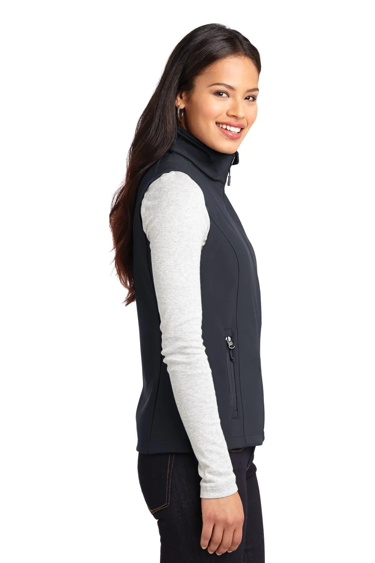 Port Authority Ladies Core Soft Shell Vest L325 Battleship Grey