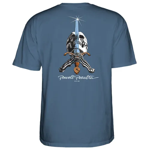 Powell Peralta Skateboard Shirt Skull and Sword Indigo Blue