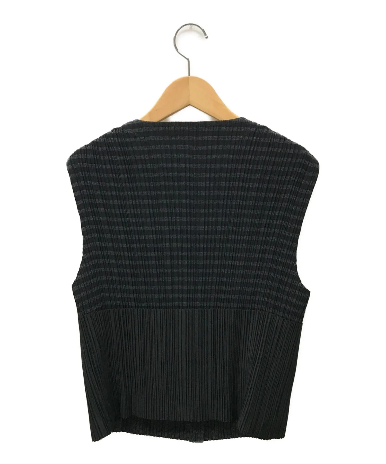 [Pre-owned] ISSEY MIYAKE FETE border pleated vest IM84-FE911