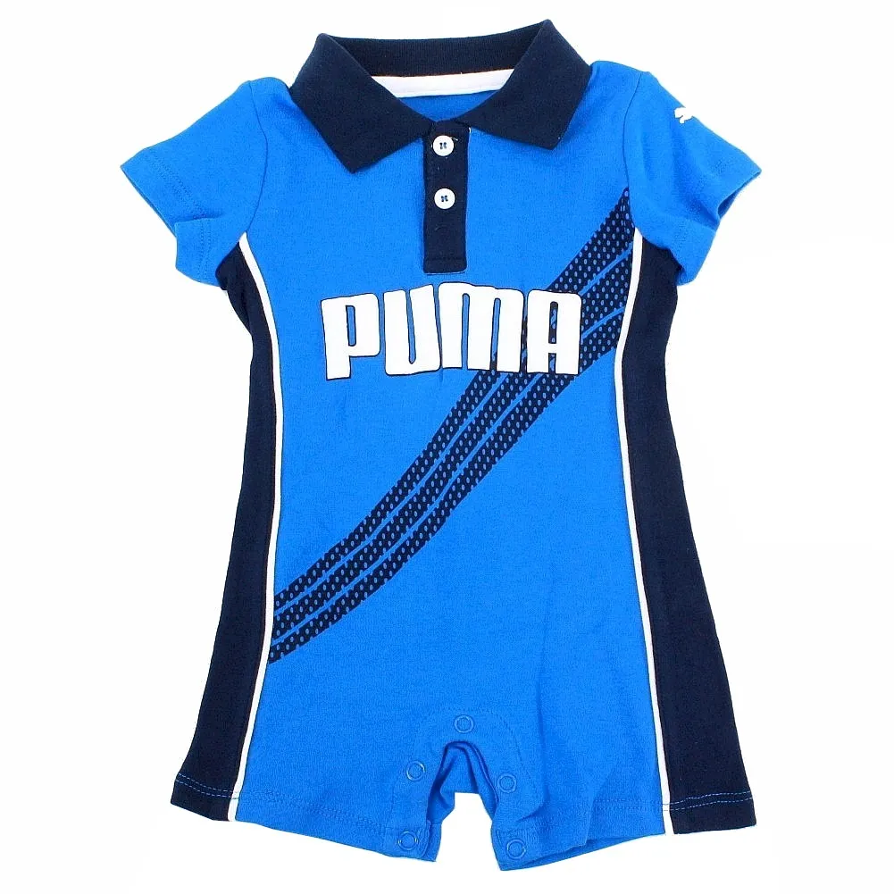 Puma Infant Boy's 3-Piece Logo Short Sleeve Cotton Romper Set