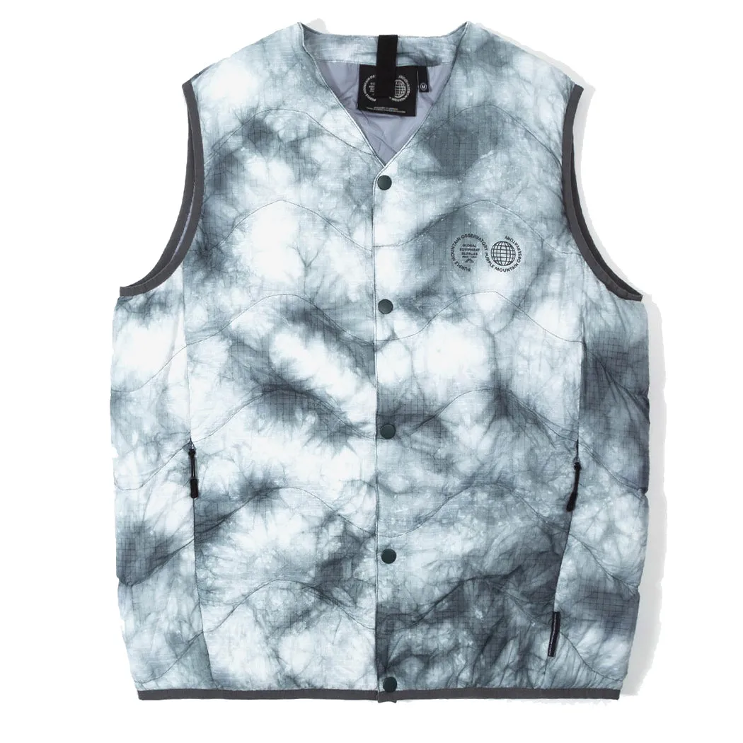 Purple Mountain Observatory Ice Dye Quilted Vest Grey Tie Dye