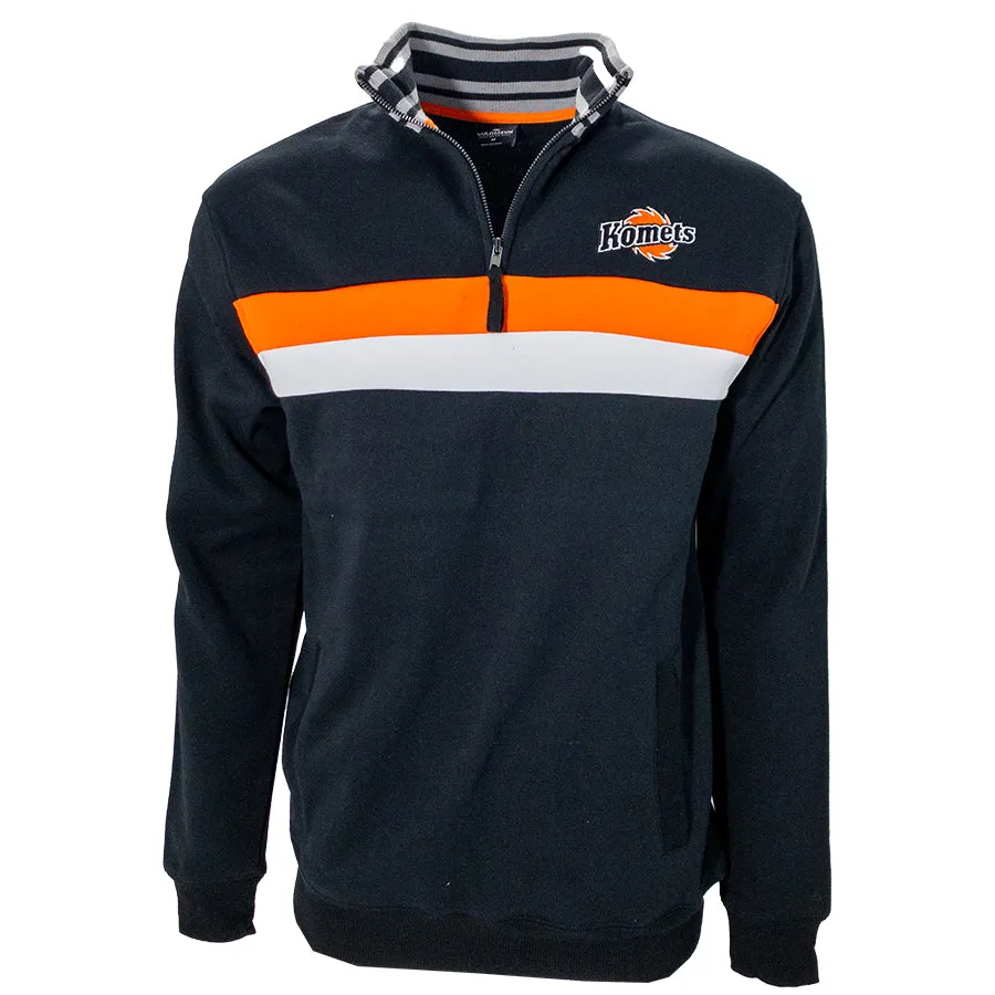 Quarter Zip Black, Orange, White Komets Fleece