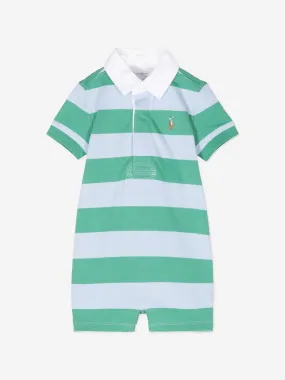 Ralph Lauren Baby Boys Striped Rugby Romper in Multicolour