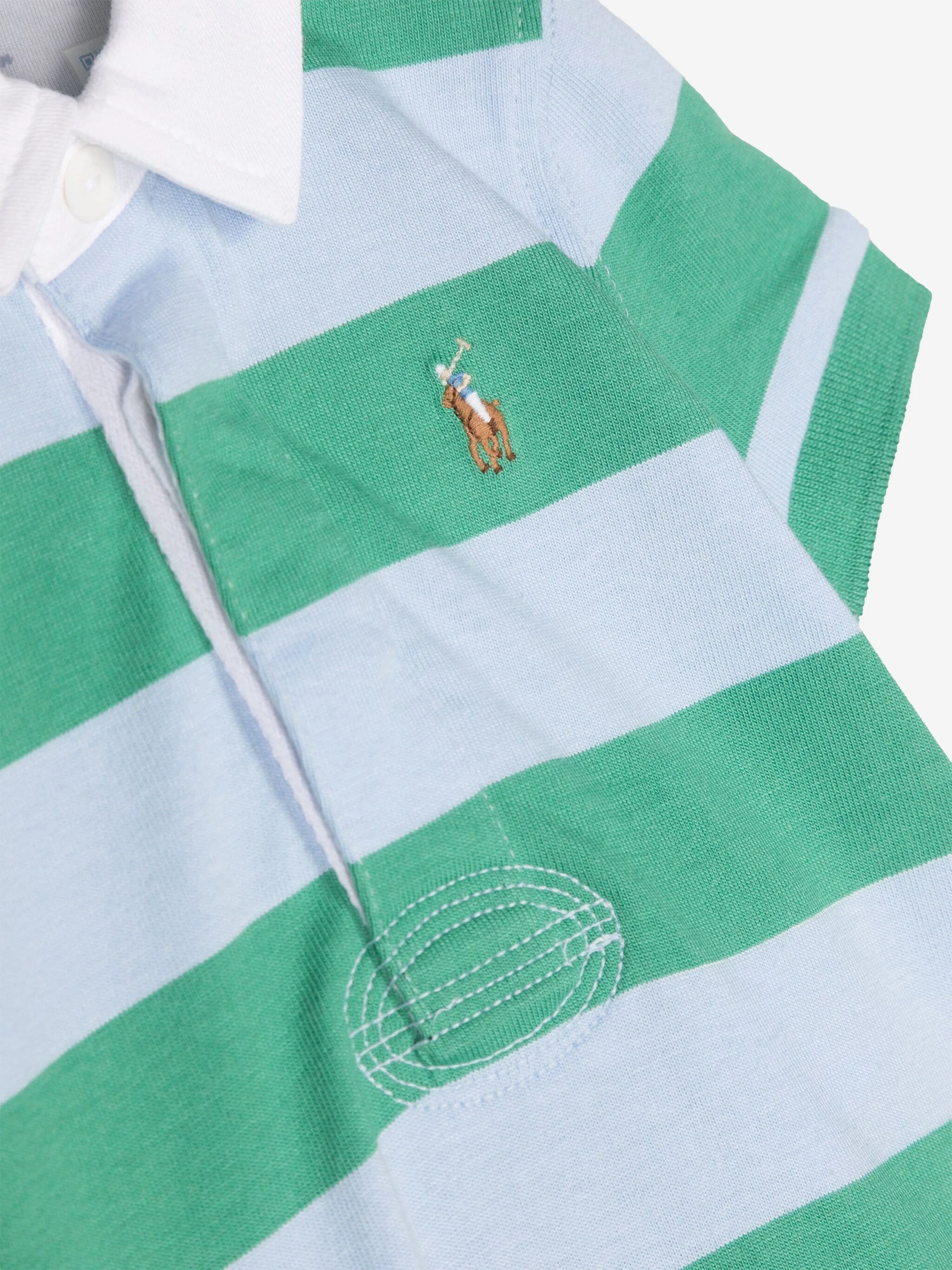 Ralph Lauren Baby Boys Striped Rugby Romper in Multicolour