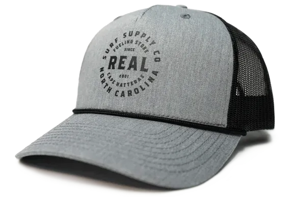 REAL Surf Supply Hat-Heather Grey/Black