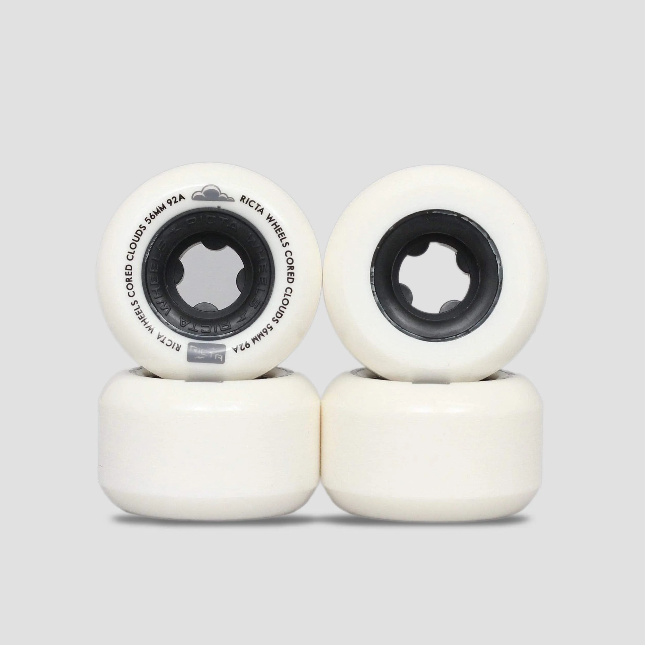 Ricta 56mm 92A Cored Clouds Skateboard Wheels White / Black