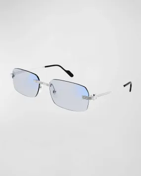 Rimless Metal Rectangle Sunglasses