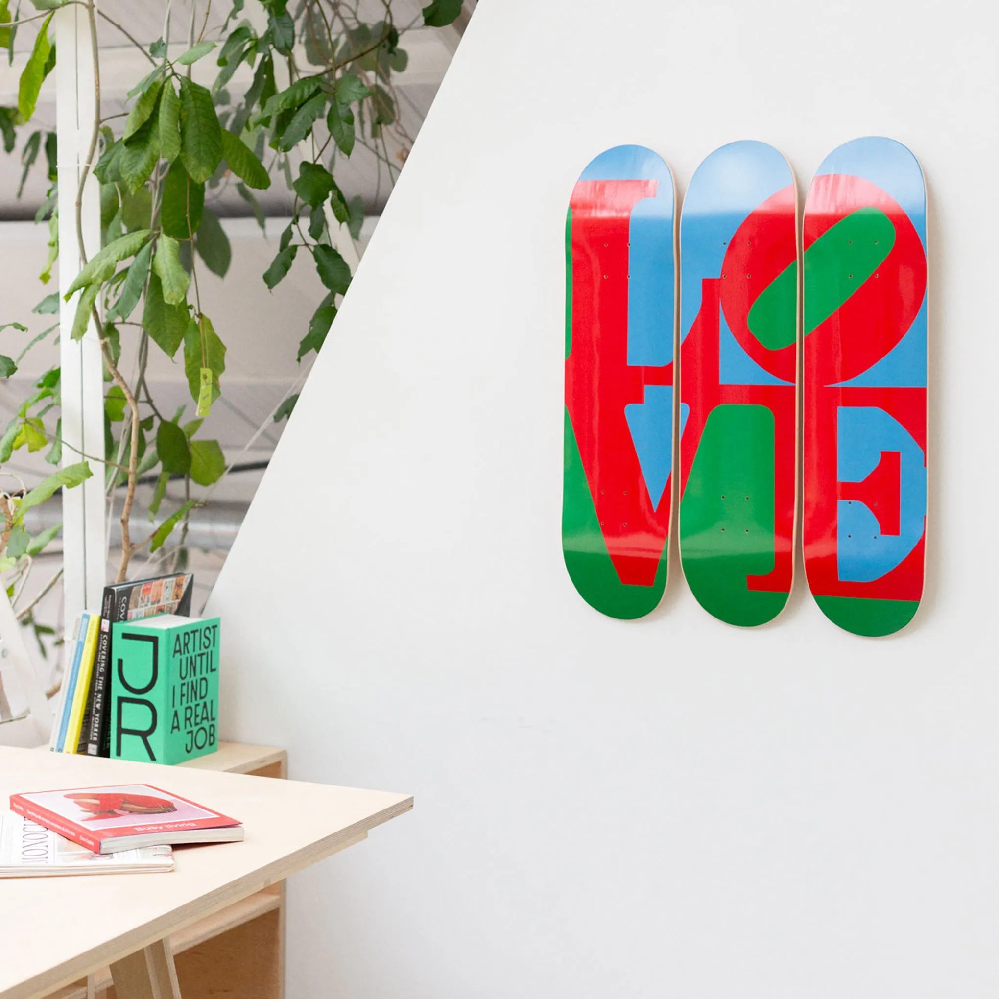 Robert Indiana LOVE Skateboard Triptych