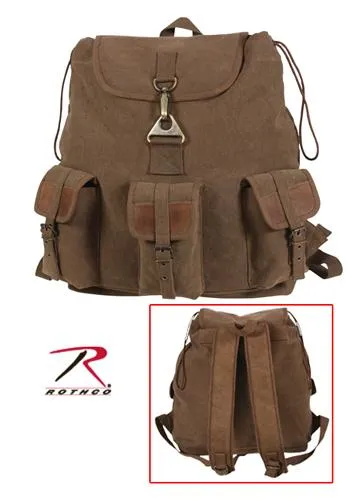 Rothco Brown Vintage Wayfarer Backpack w/Leather Accents