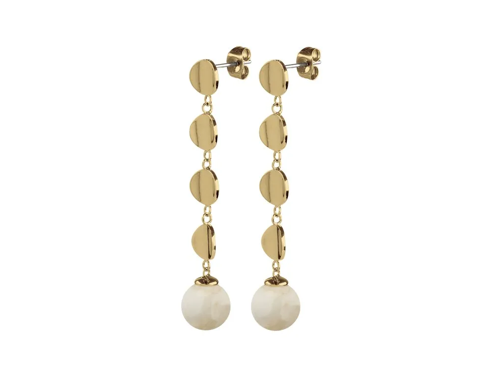 RUFINA SHINY GOLD SAND MARBLE EARRINGS