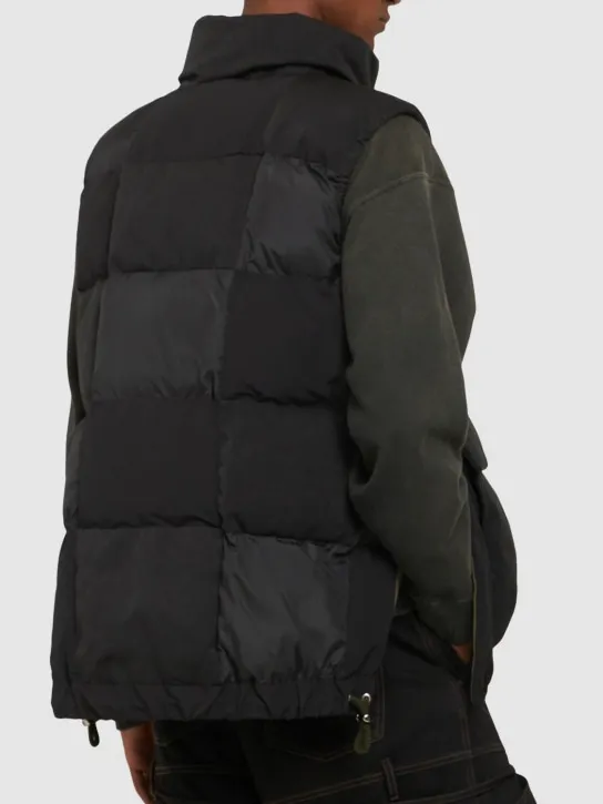 Sacai   Tech blend & leather vest 