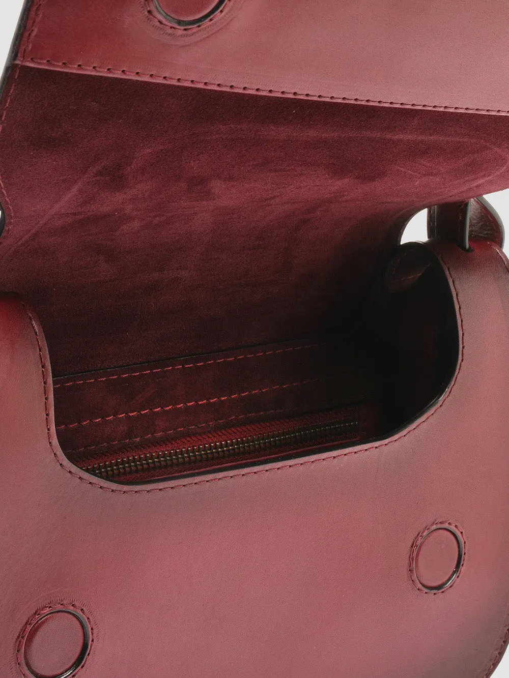 SADDLE 006 - Burgundy Leather Handle Bag