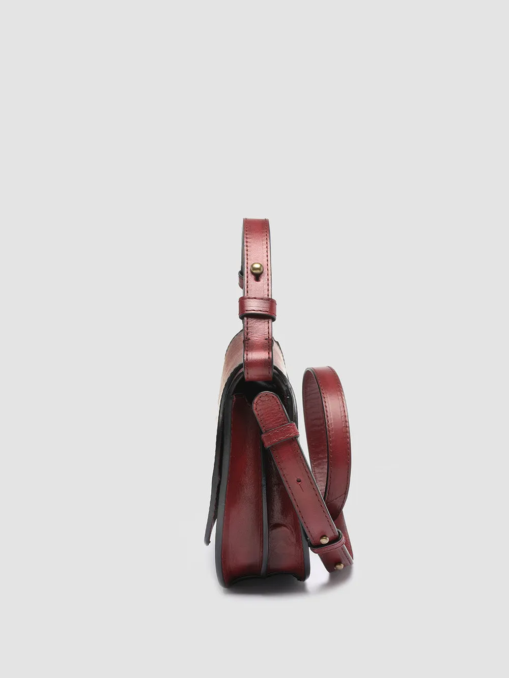 SADDLE 006 - Burgundy Leather Handle Bag