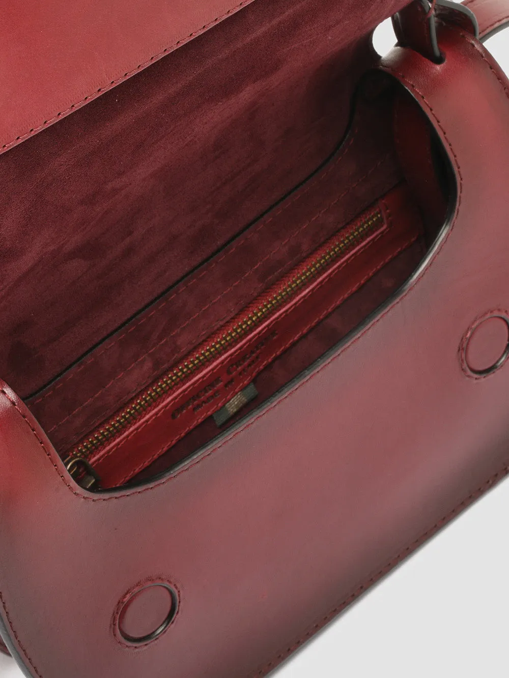 SADDLE 006 - Burgundy Leather Handle Bag