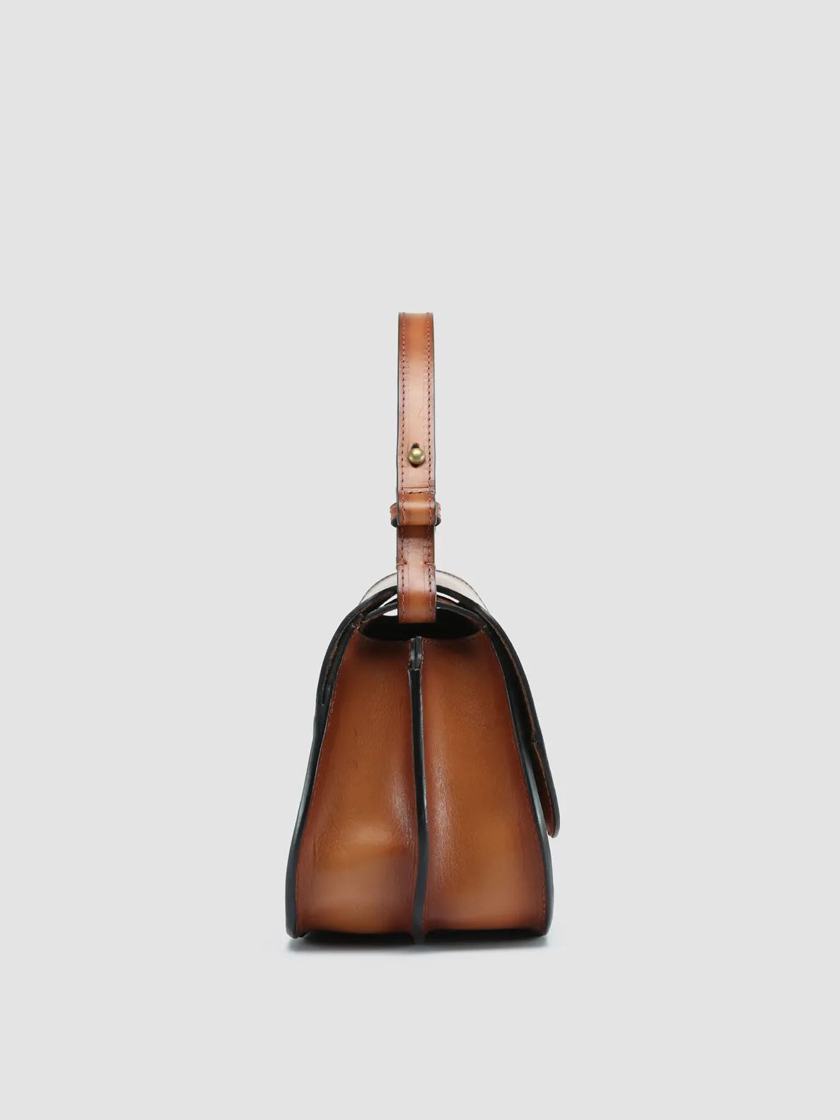 SADDLE 012 - Brown Leather Hobo Bag