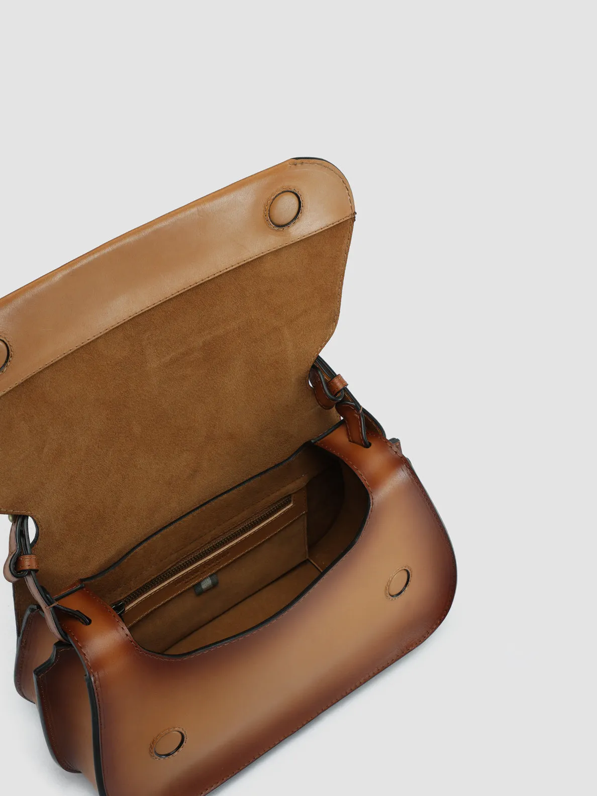 SADDLE 012 - Brown Leather Hobo Bag