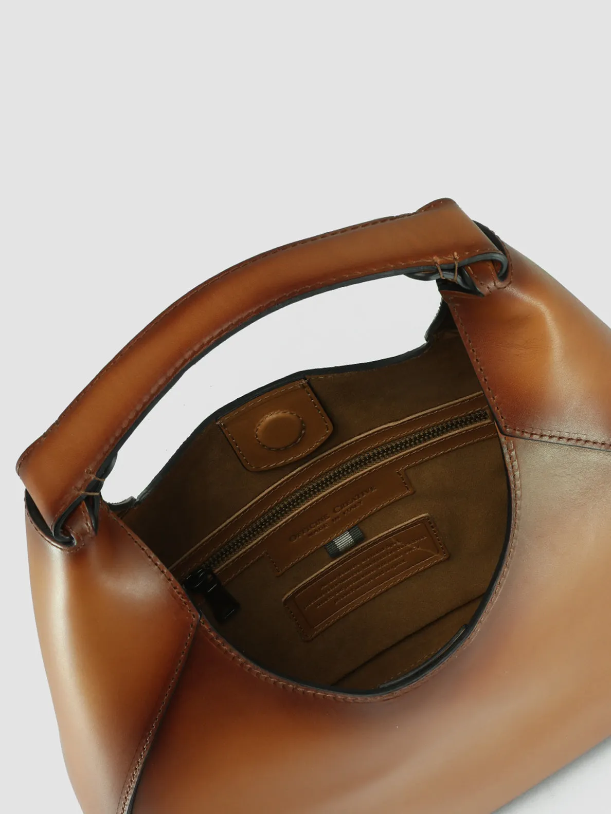 SADDLE 014 - Brown Leather Hobo Bag