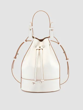 SADDLE 08 - White Leather Bucket Bag