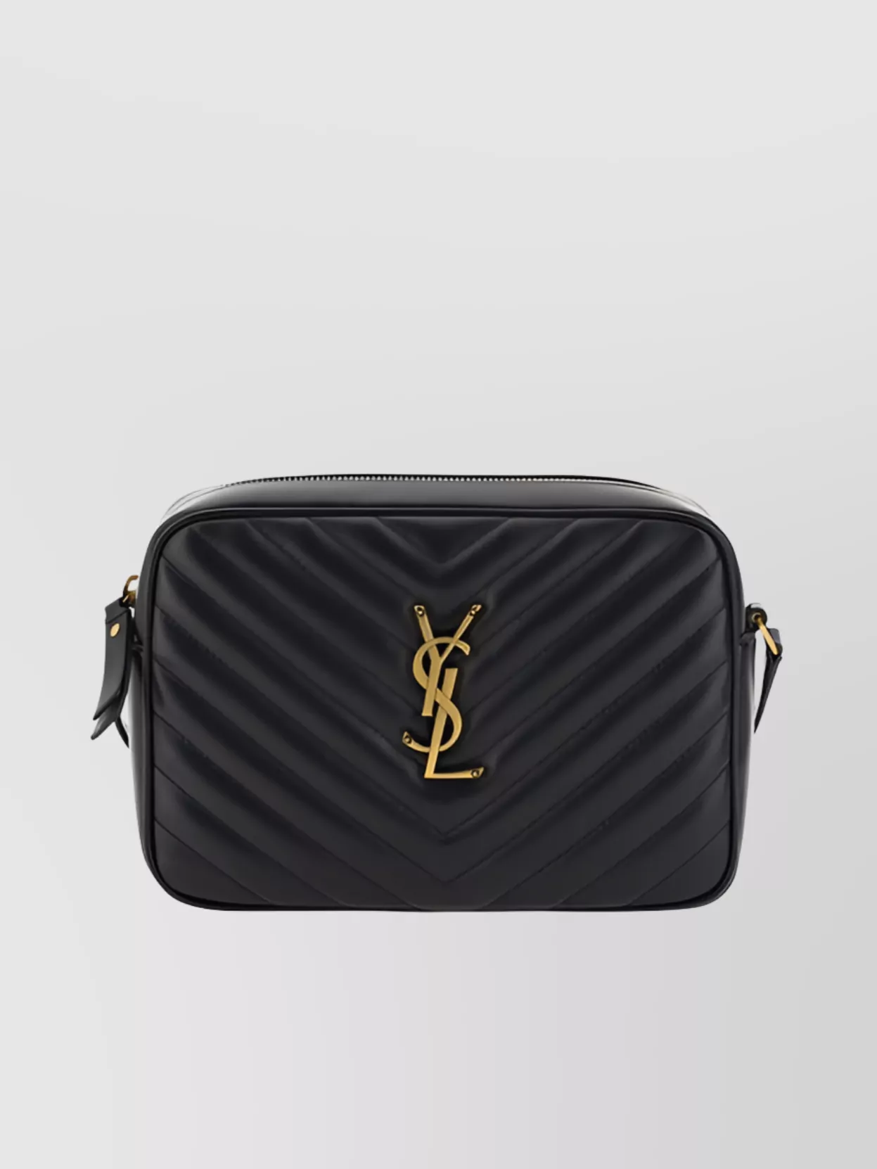 Saint Laurent   Quilted calfskin chevron shoulder bag