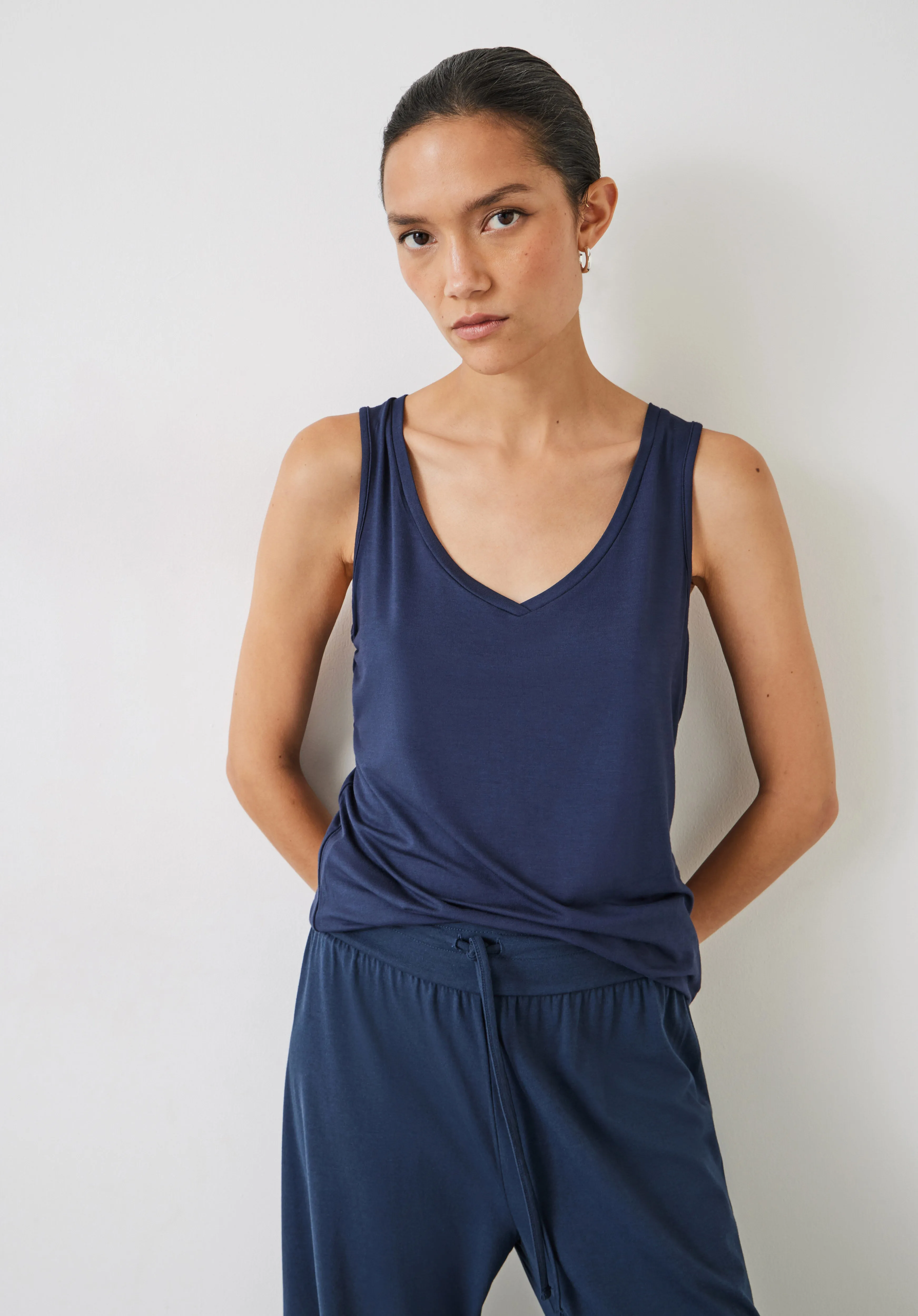 Sally V-Neck Jersey Vest Top