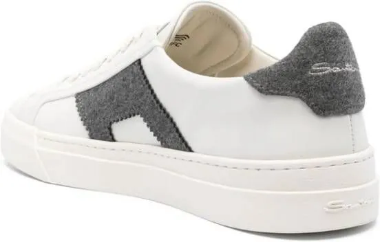 Santoni lace-up leather sneakers White