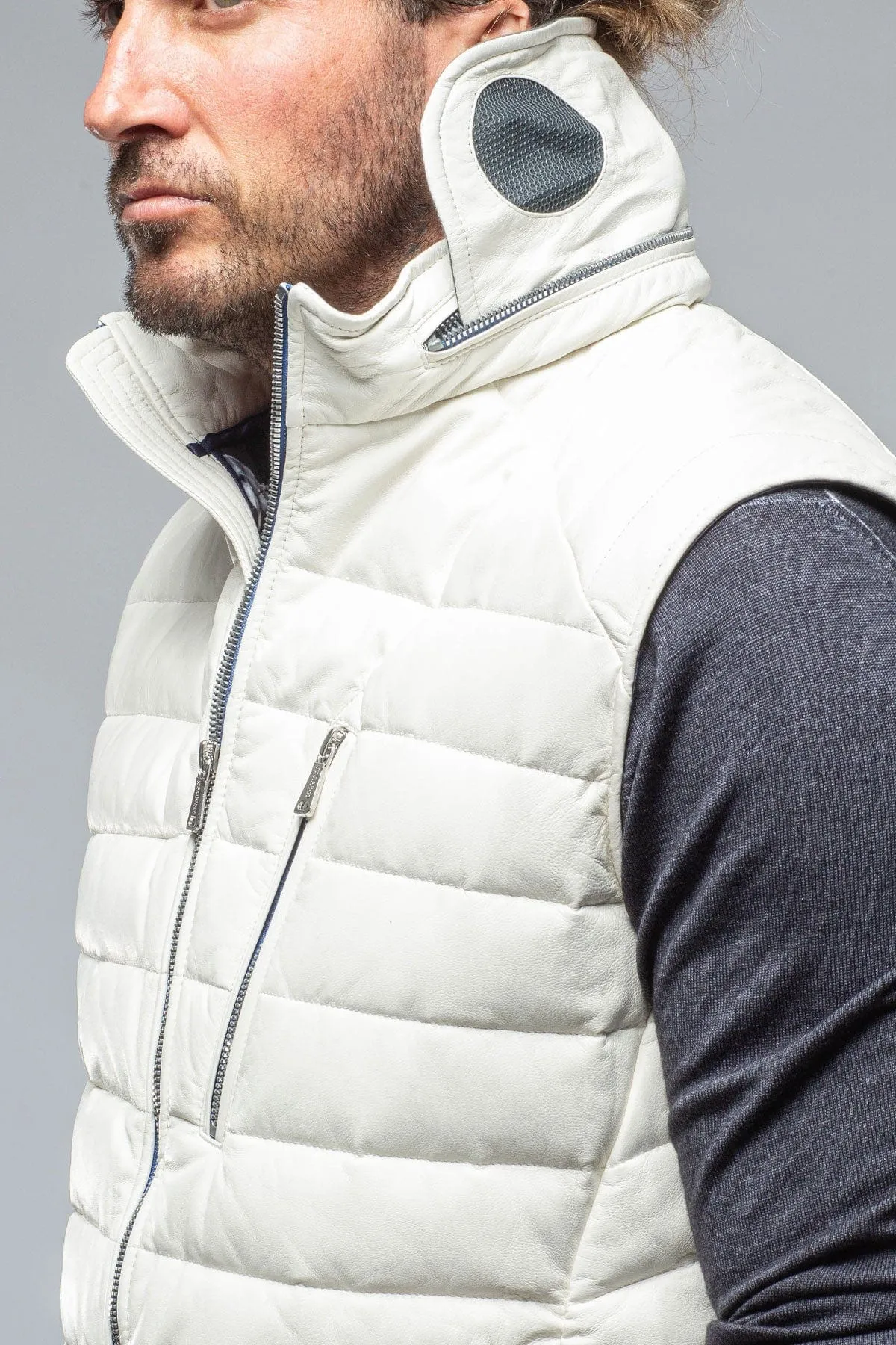 Saxan Leather Vest In Off White