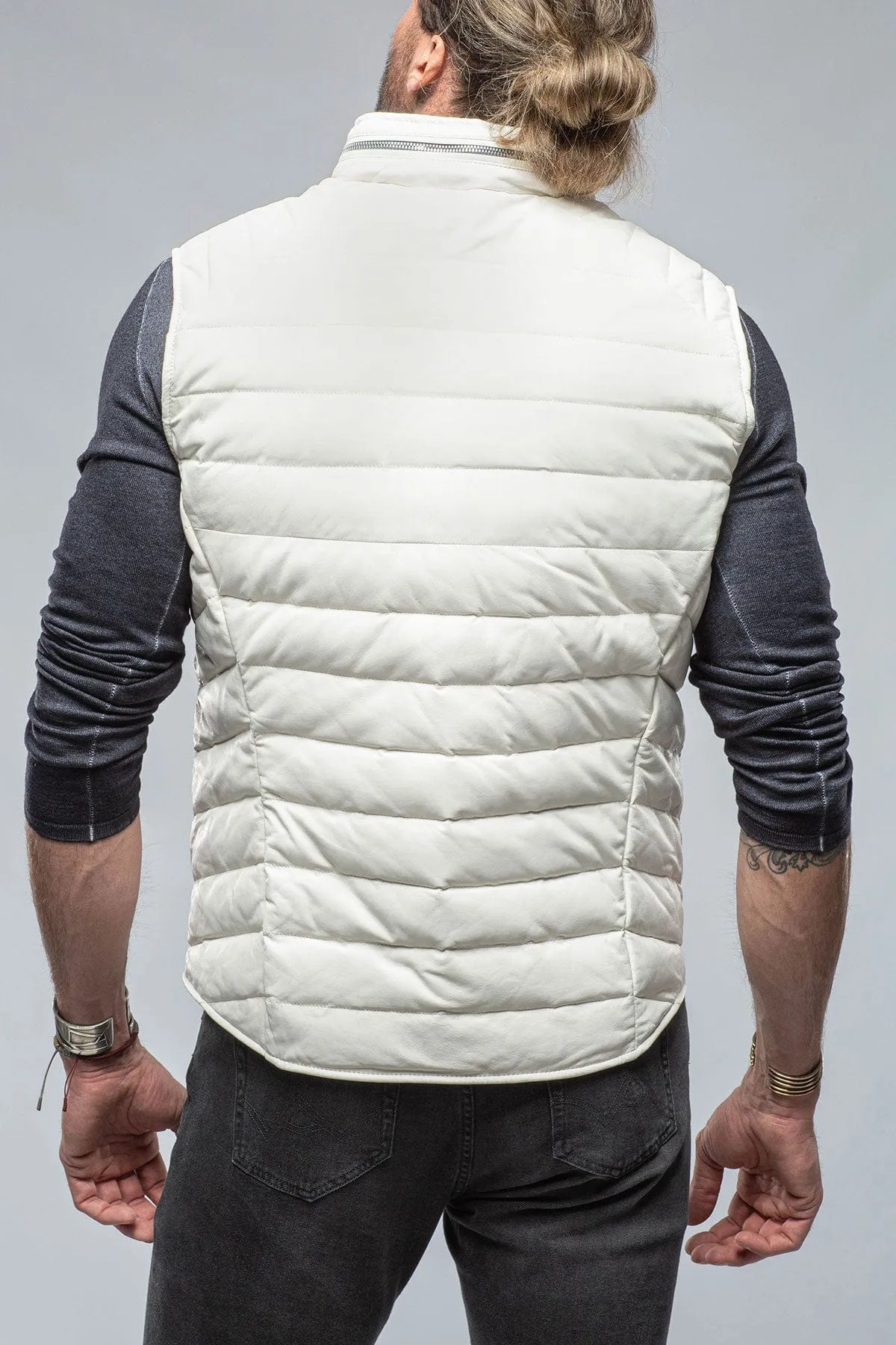 Saxan Leather Vest In Off White