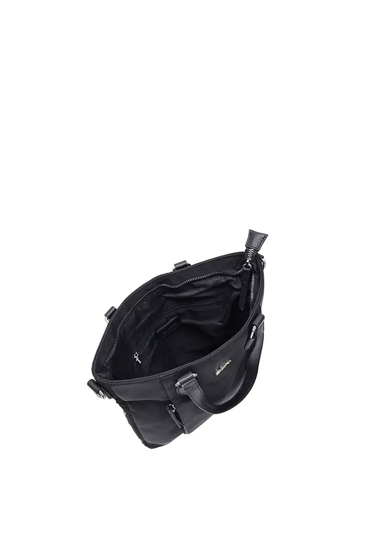 SEMBONIA SEMBONIA LEATHER TRIM NYLON SHOULDER BAG